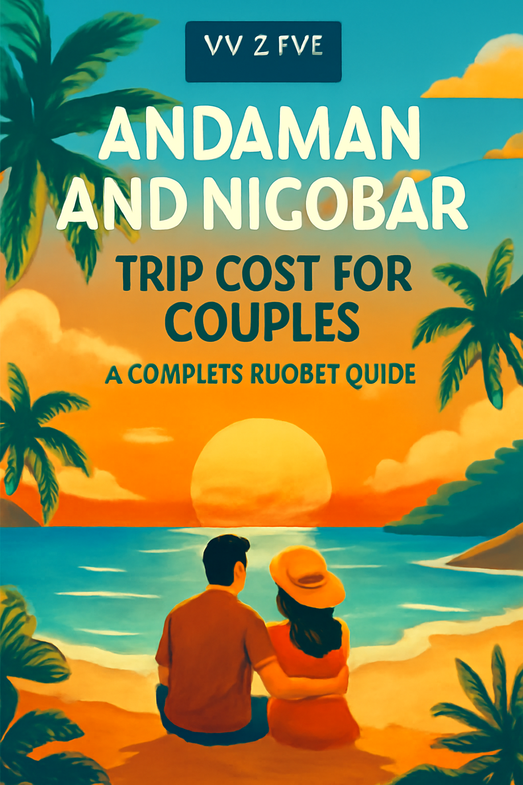 Romantic couple enjoying beach sunset at Andaman and Nicobar Islands